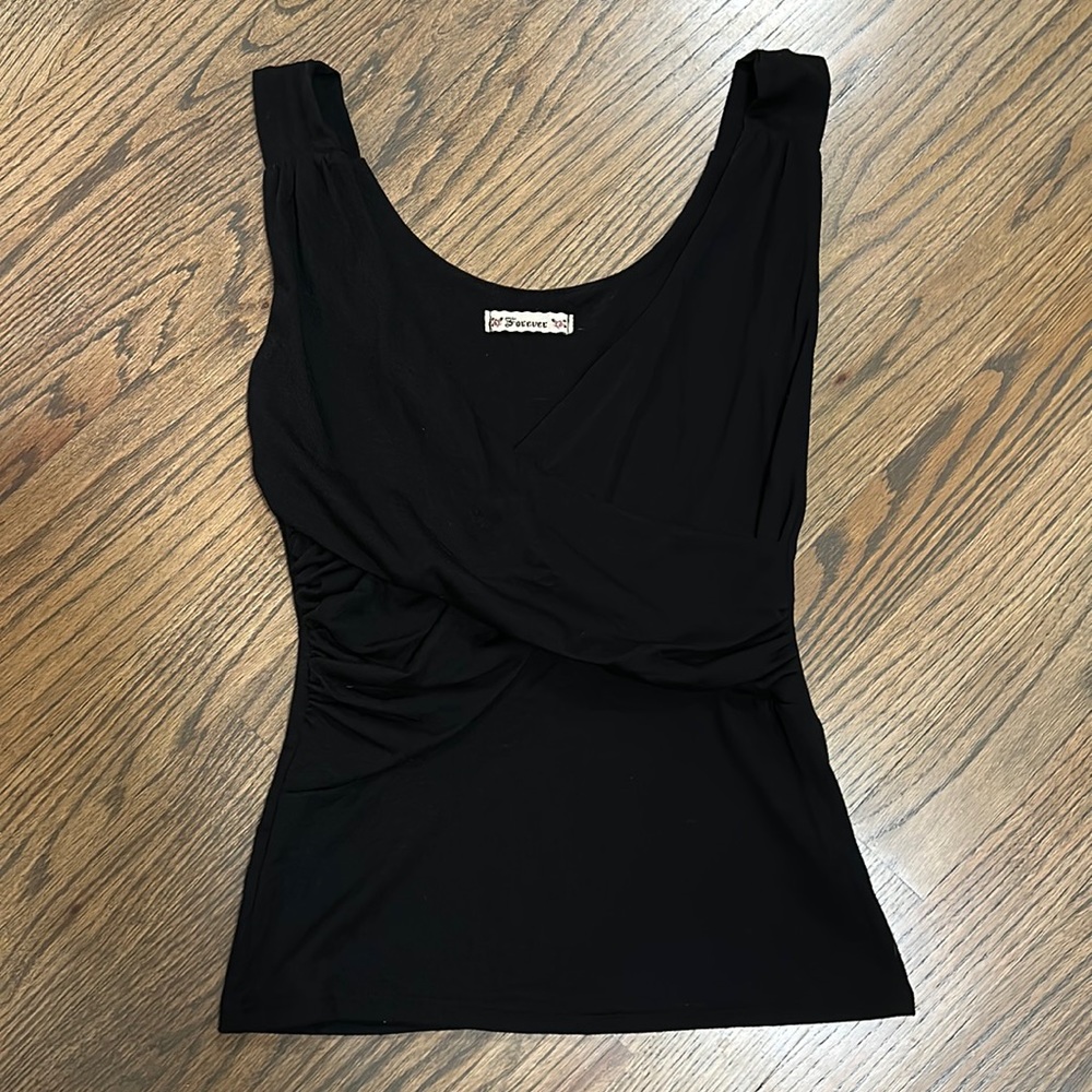 Women’s size small black crisscross v neck tank top